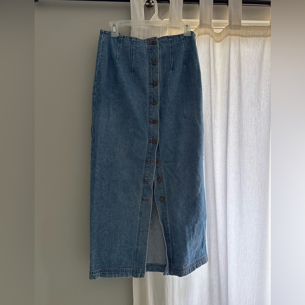 Vintage denim maxi skirt